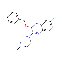 CN1CCN(c2nc3ccc(Cl)cc3nc2OCc2ccccc2)CC1 ZINC000040860732