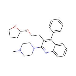 CN1CCN(c2nc3ccccc3c(-c3ccccc3)c2CCO[C@@H]2CCCO2)CC1 ZINC000013797095