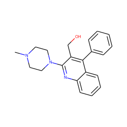 CN1CCN(c2nc3ccccc3c(-c3ccccc3)c2CO)CC1 ZINC000013797076