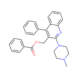 CN1CCN(c2nc3ccccc3c(-c3ccccc3)c2COC(=O)c2ccccc2)CC1 ZINC000013797089