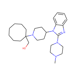 CN1CCN(c2nc3ccccc3n2C2CCN(C3(CO)CCCCCCC3)CC2)CC1 ZINC000066101138