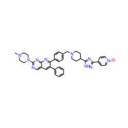 CN1CCN(c2ncc3cc(-c4ccccc4)c(-c4ccc(CN5CCC(c6nc(-c7cc[n+]([O-])cc7)n[nH]6)CC5)cc4)nc3n2)CC1 ZINC000150371760