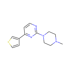 CN1CCN(c2nccc(-c3ccsc3)n2)CC1 ZINC000013808378