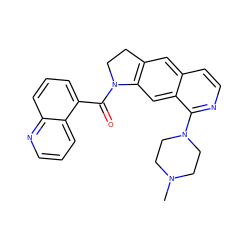 CN1CCN(c2nccc3cc4c(cc23)N(C(=O)c2cccc3ncccc23)CC4)CC1 ZINC000028528111