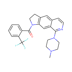 CN1CCN(c2nccc3cc4c(cc23)N(C(=O)c2ccccc2C(F)(F)F)CC4)CC1 ZINC000028525989