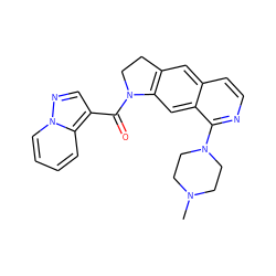 CN1CCN(c2nccc3cc4c(cc23)N(C(=O)c2cnn3ccccc23)CC4)CC1 ZINC000028525706