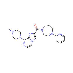 CN1CCN(c2nccn3cc(C(=O)N4CCCN(c5ccccn5)CC4)nc23)CC1 ZINC000028882265