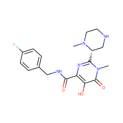 CN1CCNC[C@@H]1c1nc(C(=O)NCc2ccc(F)cc2)c(O)c(=O)n1C ZINC000023361061