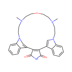 CN1CCOCCN(C)CCn2cc(c3ccccc32)C2=C(C(=O)NC2=O)c2cn(c3ccccc23)CC1 ZINC000013538519