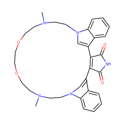 CN1CCOCCOCCN(C)CCn2cc(c3ccccc32)C2=C(C(=O)NC2=O)c2cn(c3ccccc23)CC1 ZINC000026830576