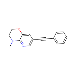 CN1CCOc2cc(C#Cc3ccccc3)cnc21 ZINC000066073742