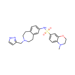 CN1CCOc2cc(S(=O)(=O)Nc3ccc4c(c3)CCN(Cc3cc[nH]n3)CC4)ccc21 ZINC000049089334