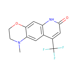 CN1CCOc2cc3[nH]c(=O)cc(C(F)(F)F)c3cc21 ZINC000014967262