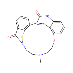 CN1CCOc2cccc3[nH]c(=O)c(nc23)-c2cccc3c(=O)n(sc23)CC1 ZINC000036188407