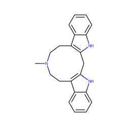 CN1CCc2c([nH]c3ccccc23)Cc2[nH]c3ccccc3c2CC1 ZINC000013808578