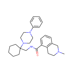 CN1CCc2c(cccc2C(=O)NCC2(N3CCN(c4ccccc4)CC3)CCCCC2)C1 ZINC000095590555