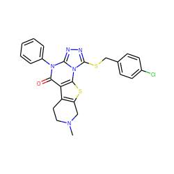 CN1CCc2c(sc3c2c(=O)n(-c2ccccc2)c2nnc(SCc4ccc(Cl)cc4)n32)C1 ZINC000020310328