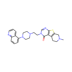 CN1CCc2c(sc3ncn(CCN4CCN(c5cccc6ncccc56)CC4)c(=O)c23)C1 ZINC000028530335