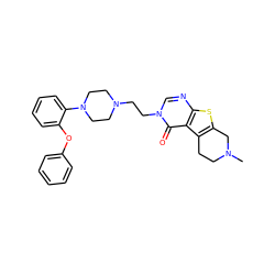 CN1CCc2c(sc3ncn(CCN4CCN(c5ccccc5Oc5ccccc5)CC4)c(=O)c23)C1 ZINC000028530016