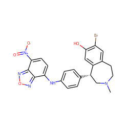 CN1CCc2cc(Br)c(O)cc2[C@@H](c2ccc(Nc3ccc([N+](=O)[O-])c4nonc34)cc2)C1 ZINC000013446583