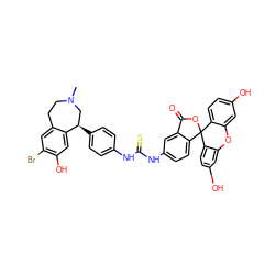 CN1CCc2cc(Br)c(O)cc2[C@H](c2ccc(NC(=S)Nc3ccc4c(c3)C(=O)OC43c4ccc(O)cc4Oc4cc(O)ccc43)cc2)C1 ZINC000095610674