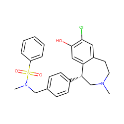 CN1CCc2cc(Cl)c(O)cc2[C@@H](c2ccc(CN(C)S(=O)(=O)c3ccccc3)cc2)C1 ZINC000045374121