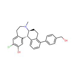 CN1CCc2cc(Cl)c(O)cc2[C@H]2c3cccc(-c4ccc(CO)cc4)c3CC[C@@H]21 ZINC000045386967