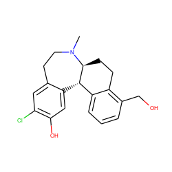 CN1CCc2cc(Cl)c(O)cc2[C@H]2c3cccc(CO)c3CC[C@@H]21 ZINC000045366355