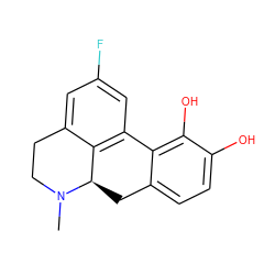 CN1CCc2cc(F)cc3c2[C@H]1Cc1ccc(O)c(O)c1-3 ZINC000028220760