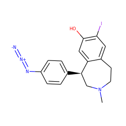 CN1CCc2cc(I)c(O)cc2[C@H](c2ccc(N=[N+]=[N-])cc2)C1 ZINC000026172895