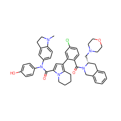 CN1CCc2cc(N(C(=O)c3cc(-c4cc(Cl)ccc4C(=O)N4Cc5ccccc5C[C@H]4CN4CCOCC4)c4n3CCCC4)c3ccc(O)cc3)ccc21 ZINC001772645748