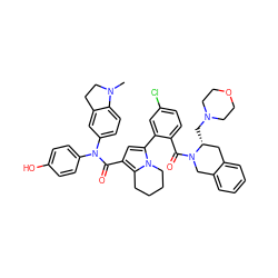 CN1CCc2cc(N(C(=O)c3cc(-c4cc(Cl)ccc4C(=O)N4Cc5ccccc5C[C@H]4CN4CCOCC4)n4c3CCCC4)c3ccc(O)cc3)ccc21 ZINC001772636556