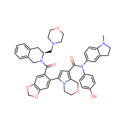 CN1CCc2cc(N(C(=O)c3cc(-c4cc5c(cc4C(=O)N4Cc6ccccc6C[C@H]4CN4CCOCC4)OCO5)n4c3COCC4)c3ccc(O)cc3)ccc21 ZINC001772653294