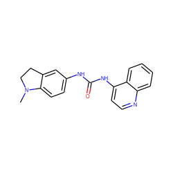 CN1CCc2cc(NC(=O)Nc3ccnc4ccccc34)ccc21 ZINC000029556888