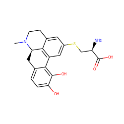 CN1CCc2cc(SC[C@@H](N)C(=O)O)cc3c2[C@H]1Cc1ccc(O)c(O)c1-3 ZINC000072109060