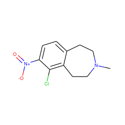 CN1CCc2ccc([N+](=O)[O-])c(Cl)c2CC1 ZINC000029060907