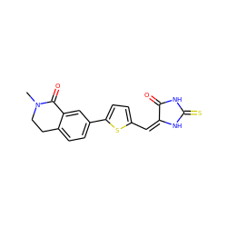 CN1CCc2ccc(-c3ccc(/C=C4/NC(=S)NC4=O)s3)cc2C1=O ZINC000103234934