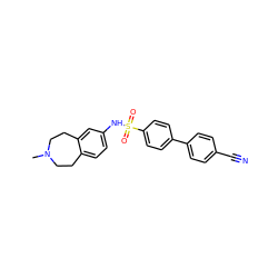 CN1CCc2ccc(NS(=O)(=O)c3ccc(-c4ccc(C#N)cc4)cc3)cc2CC1 ZINC000028704209