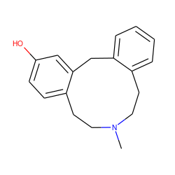 CN1CCc2ccccc2Cc2cc(O)ccc2CC1 ZINC000013684099