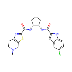 CN1CCc2nc(C(=O)N[C@@H]3CCC[C@@H]3NC(=O)c3cc4cc(Cl)ccc4[nH]3)sc2C1 ZINC000028948623