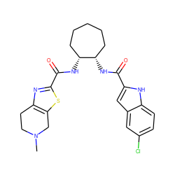 CN1CCc2nc(C(=O)N[C@@H]3CCCCC[C@@H]3NC(=O)c3cc4cc(Cl)ccc4[nH]3)sc2C1 ZINC000028948627