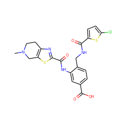 CN1CCc2nc(C(=O)Nc3cc(C(=O)O)ccc3CNC(=O)c3ccc(Cl)s3)sc2C1 ZINC000043198289