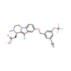 CN1CCn2c(c(Cl)c3cc(OCc4cc(C#N)cc(OC(F)(F)F)c4)ccc32)[C@H]1CC(=O)O ZINC000114869878