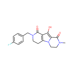 CN1CCn2c3c(c(O)c2C1=O)C(=O)N(Cc1ccc(F)cc1)CC3 ZINC000028826625