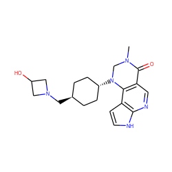 CN1CN([C@H]2CC[C@H](CN3CC(O)C3)CC2)c2c(cnc3[nH]ccc23)C1=O ZINC001772578712