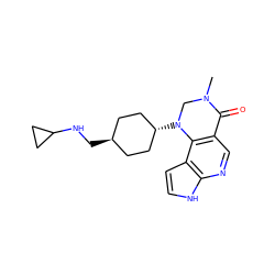 CN1CN([C@H]2CC[C@H](CNC3CC3)CC2)c2c(cnc3[nH]ccc23)C1=O ZINC001772657148