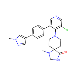 CN1CNC(=O)C12CCN(c1c(Cl)cncc1-c1ccc(-c3cnn(C)c3)cc1)CC2 ZINC000653851550