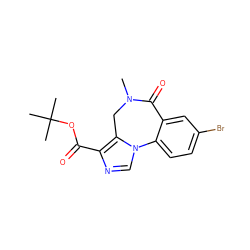 CN1Cc2c(C(=O)OC(C)(C)C)ncn2-c2ccc(Br)cc2C1=O ZINC000013755883