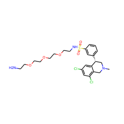 CN1Cc2c(Cl)cc(Cl)cc2[C@H](c2cccc(S(=O)(=O)NCCOCCOCCOCCN)c2)C1 ZINC000167527558