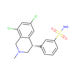 CN1Cc2c(Cl)cc(Cl)cc2[C@H](c2cccc(S(N)(=O)=O)c2)C1 ZINC000034282751